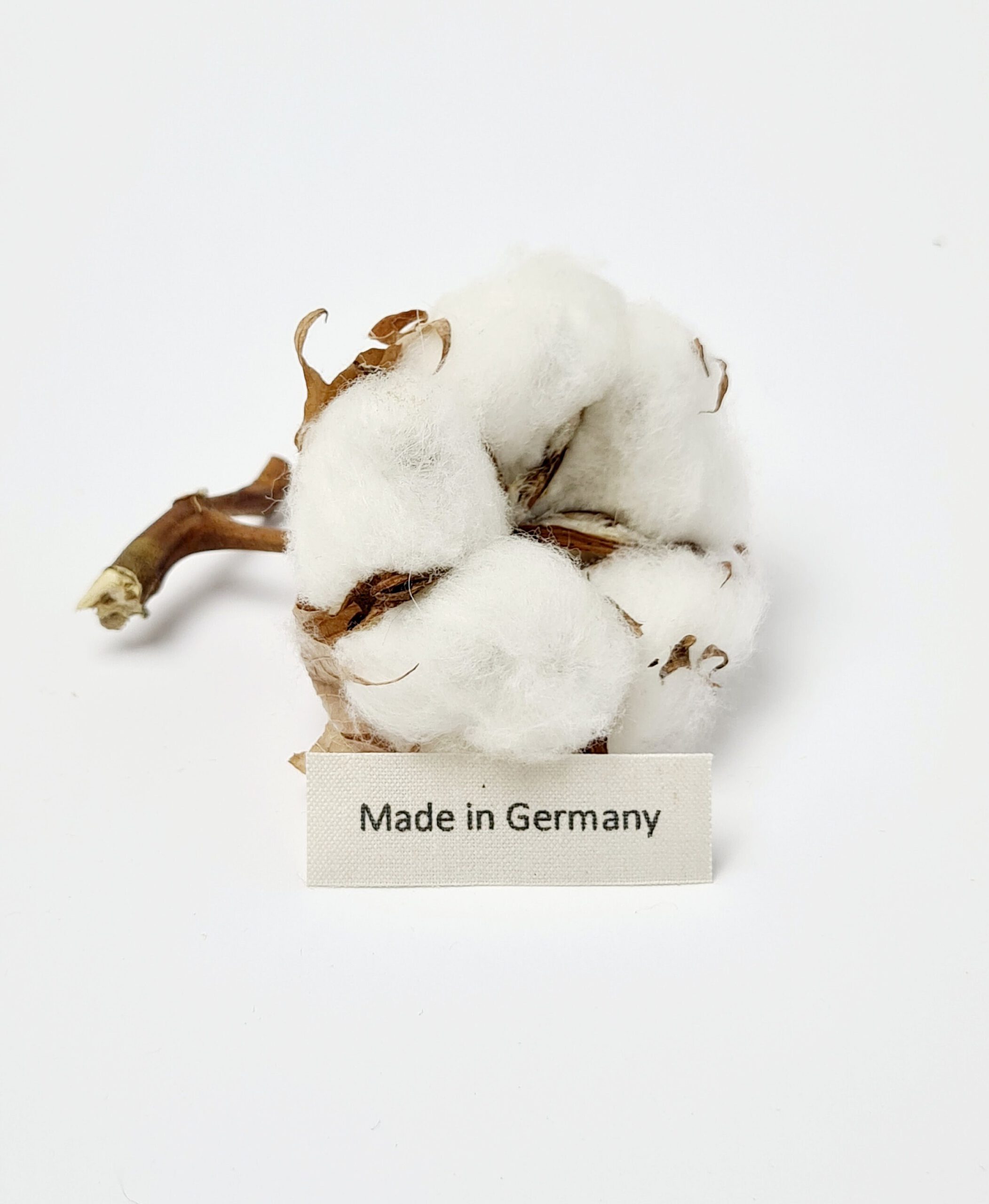 Vorschau Bild der Textiletiketten aus Naturbaumwollband mit der Aufschrift “Made in Germany” 25 Stück