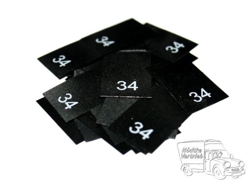 25 St. Textiletiketten Größe 34