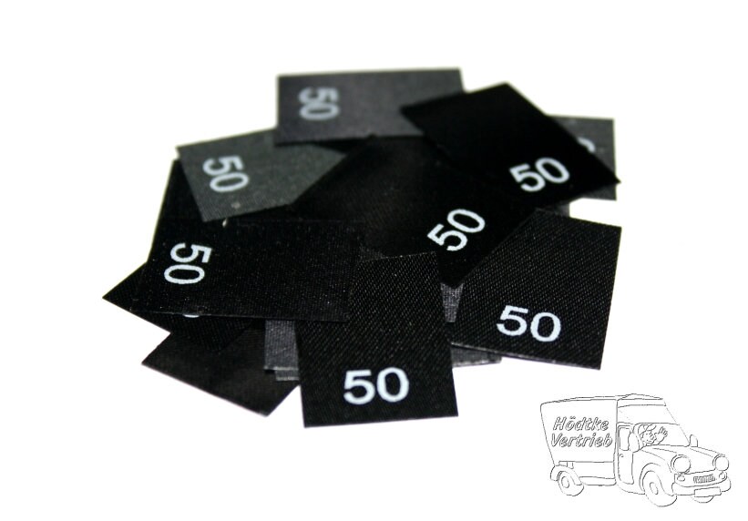 25 St. Textiletiketten Größe 50