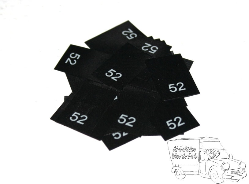 25 St. Textiletiketten Größe 52