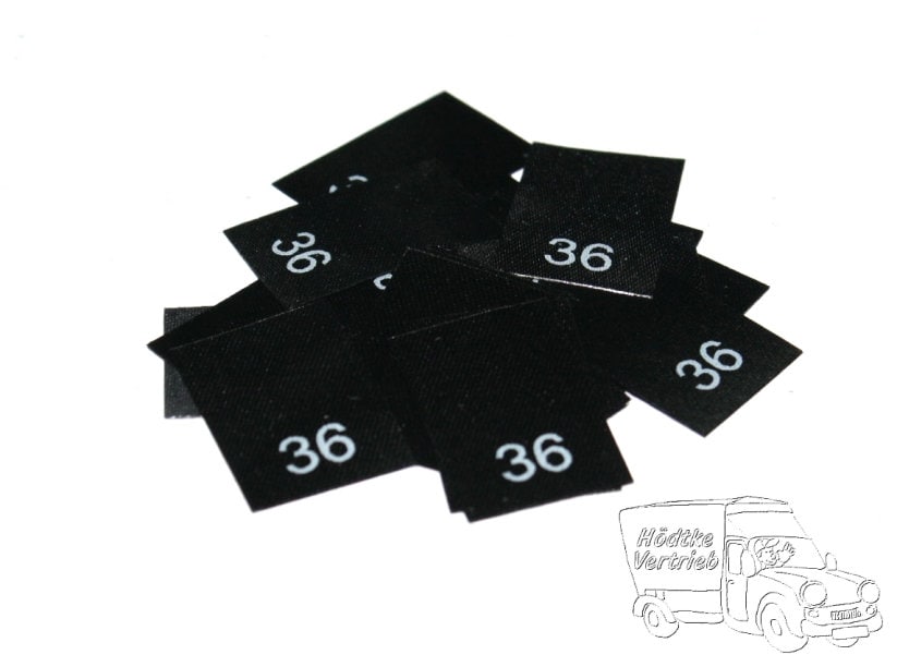 25 St. Textiletiketten Größe 36