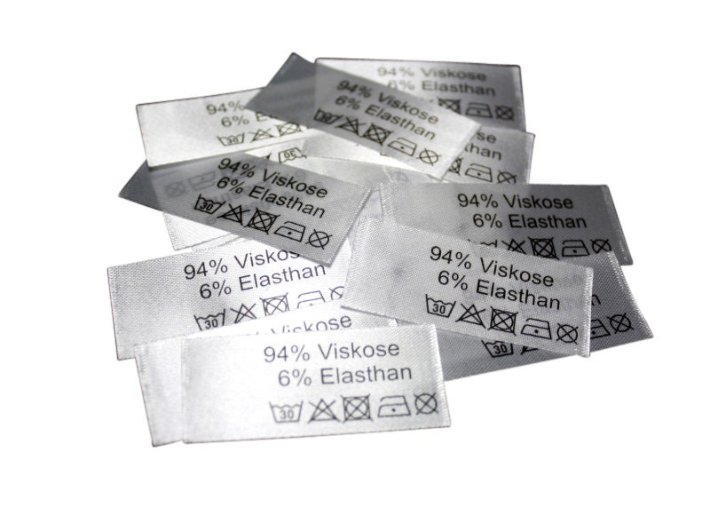 50 St. Textiletiketten 94% Viskose 6 Elasthan