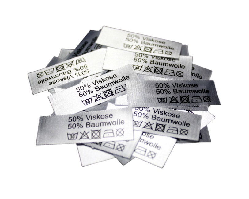 50 St. Textiletiketten 50% Viskose 50 Baumwolle
