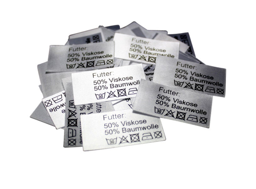 50 St. Textiletiketten Futter 50%Viskose 50 Baumwolle