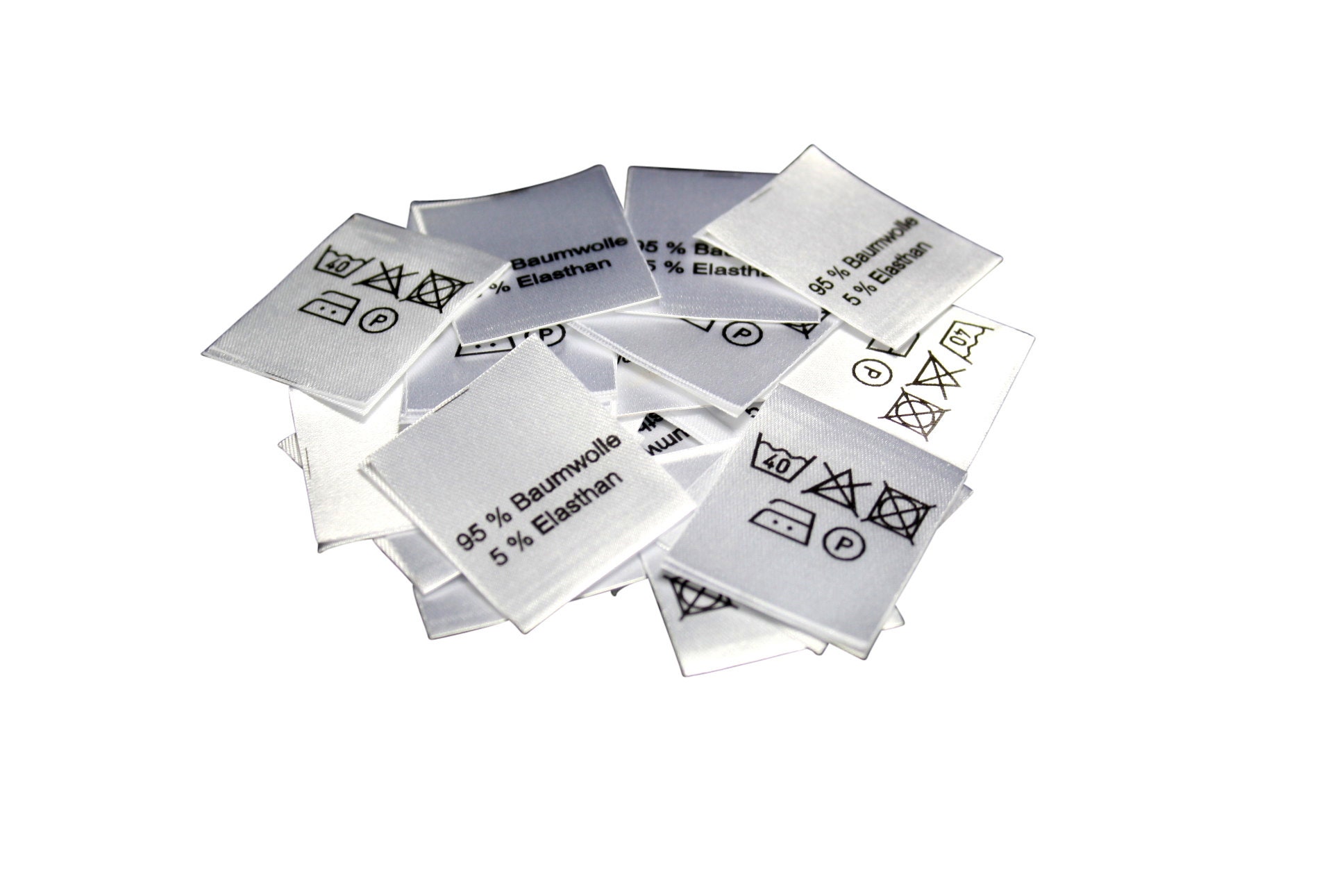 25 St. Textiletiketten 95% Baumwolle 5 Elasthan