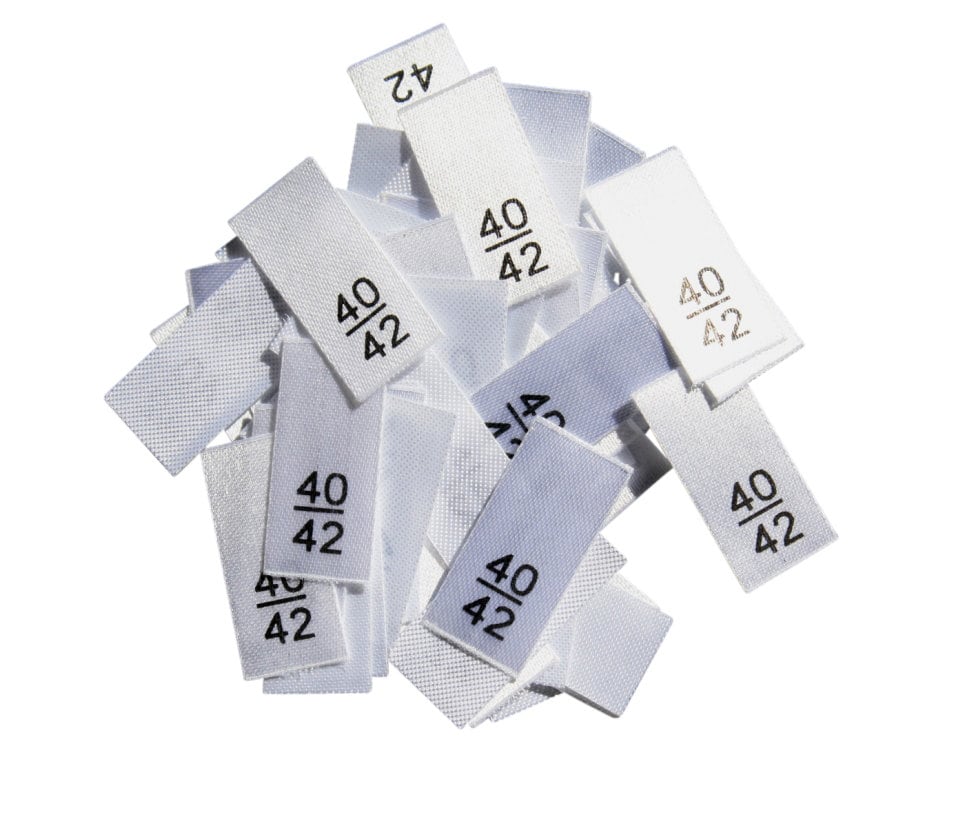 25 St. Textiletiketten - Größe 40/42