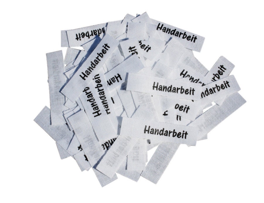 25 St. Textiletiketten Handarbeit