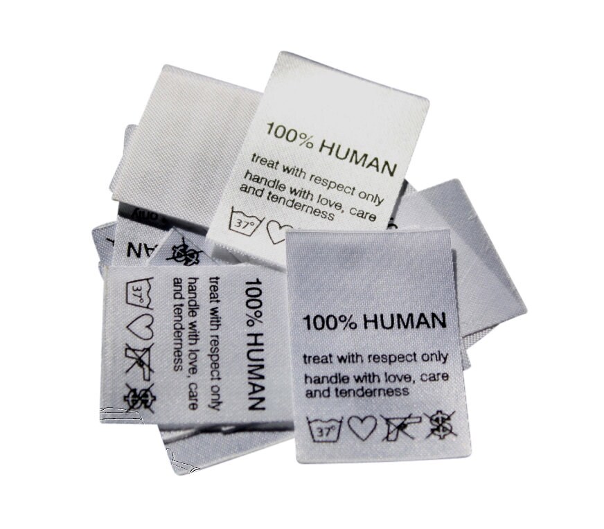 25 St. Textiletiketten 100% Human