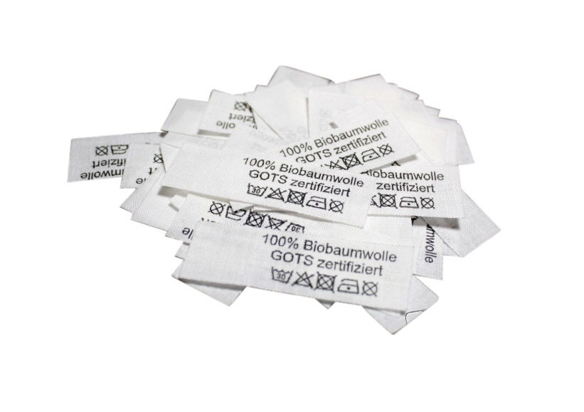 50 St. Textiletiketten 100% Biobaumwolle