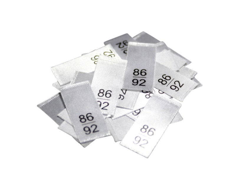 25 St. Textiletiketten - Größe 86/92