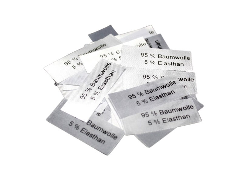 50 St. Textiletiketten 95% Baumwolle 5 Elasthan