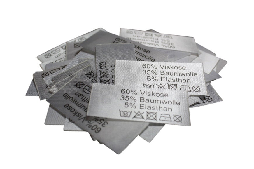50 St. Etiketten 60% Viskose 35 Baumwolle 5 Elasthan