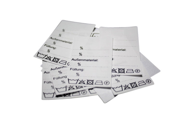 25 St. Textiletiketten Universal Außenmaterial Füllung