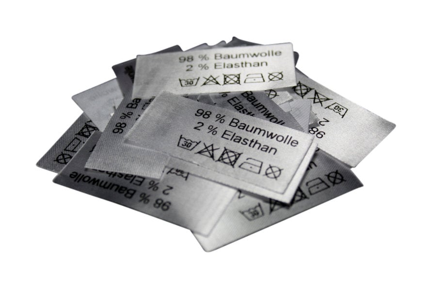 50 St. Textiletiketten 98% Baumwolle 2 Elasthan - nicht chemisch reinigen -
