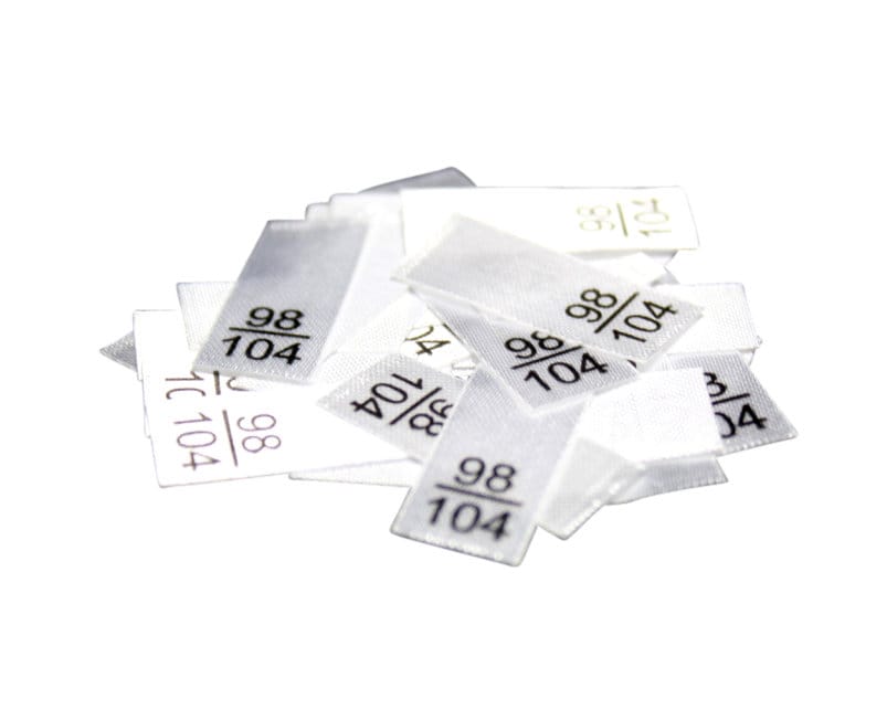 25 St. Textiletiketten - Größe 98/104