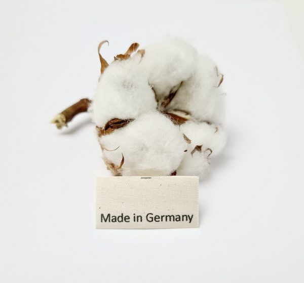 Textiletiketten aus Naturbaumwollband mit der Aufschrift "Made in Germany" 20 Stück