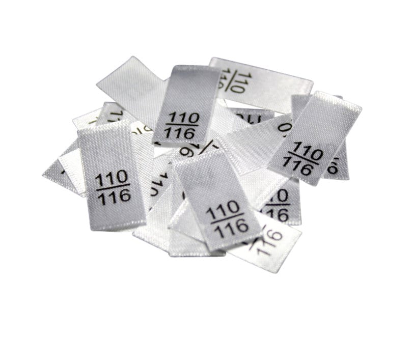 25 St. Textiletiketten - Größe 110/116