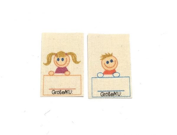 UniversalGrößen für Kinderkleidung mit Mädchen- und Jungenmotiv  20St. gemischt zum Beschriften