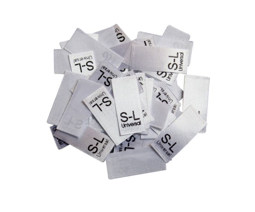 25 St. Textiletiketten Größe S-L  universal