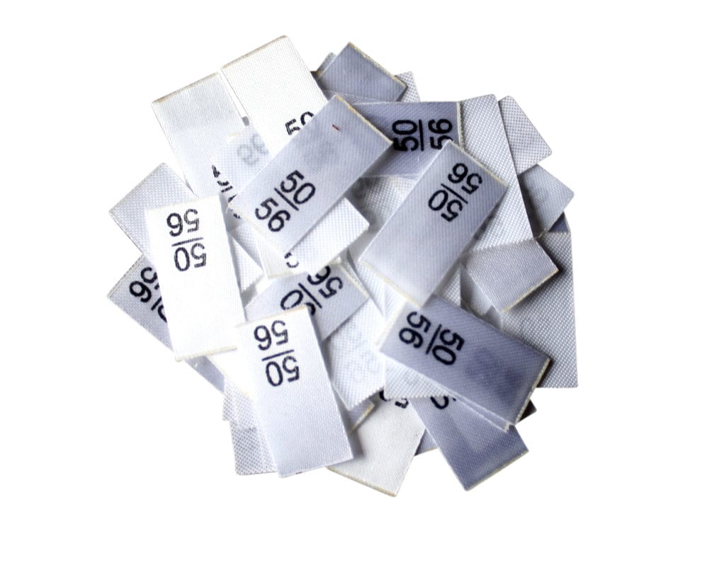 25 St. Textiletiketten - Größe 50/56