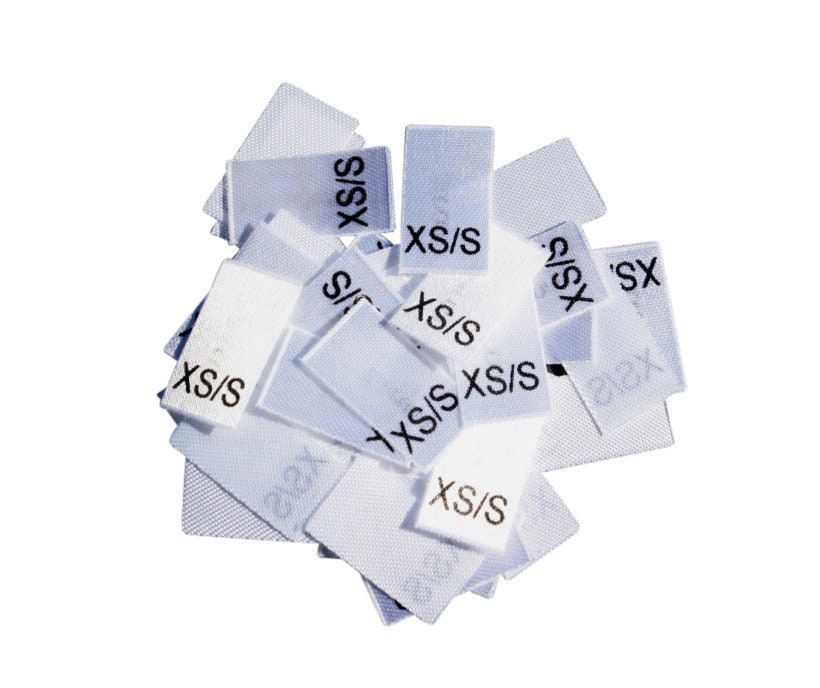 25 St. Textiletiketten  Größe XS/S