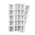 25 St. selbstklebende Textiletiketten Größe 60/61