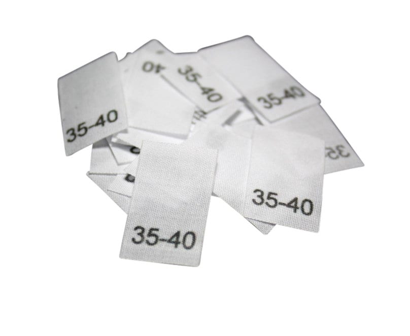 25 St. Textiletiketten Größe KU: 35-40