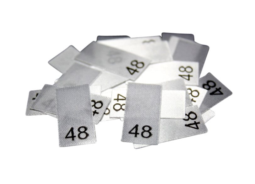 25 St. Größenetiketten - Größe 48