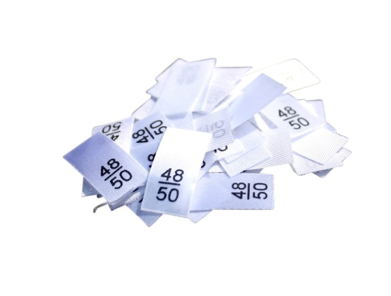 25 St. Textiletiketten - Größe 48/50