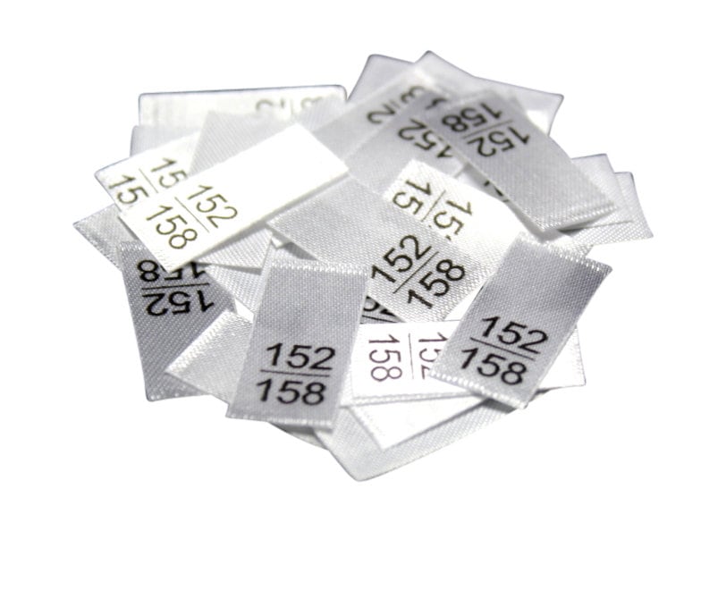 25 St. Textiletiketten - Größe 152/158