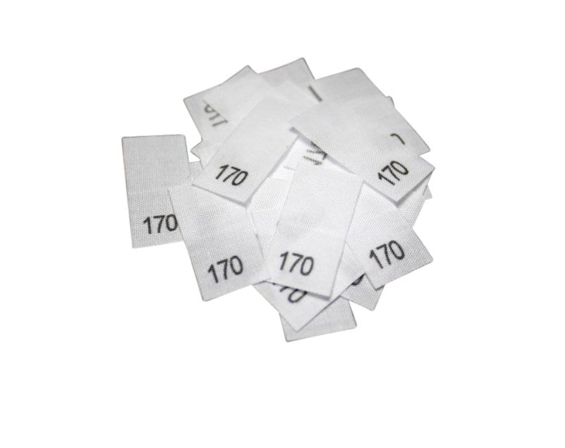 25 St. Textiletiketten - Größe 170 auf Mischband
