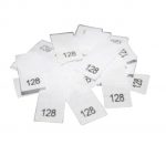 25 St. Textiletiketten - Größe 128 auf Mischband