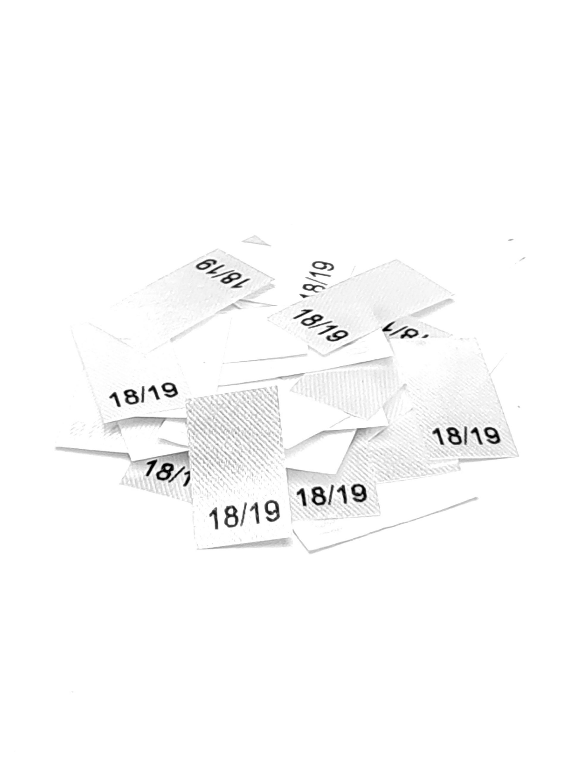 25 St. Textiletiketten -SchuhGröße 18/19