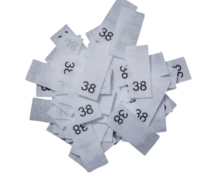 25 St. Größenetiketten - Größe 38 auf Mischband