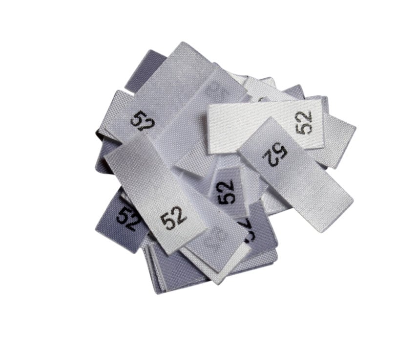 25 St. Größenetiketten - Größe 52