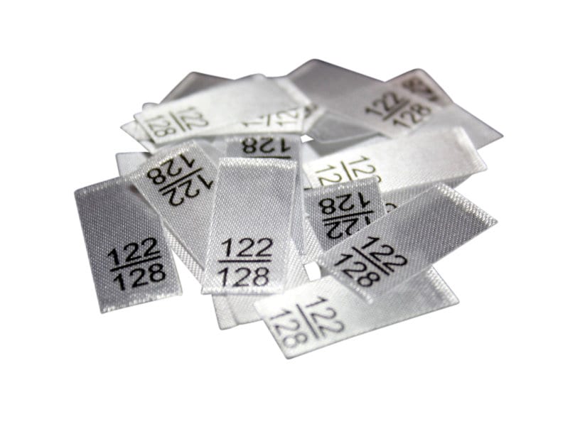 25 St. Textiletiketten - Größe 122/128