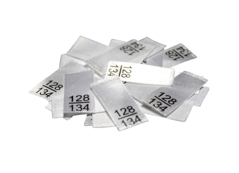25 St. Textiletiketten - Größe 128/134