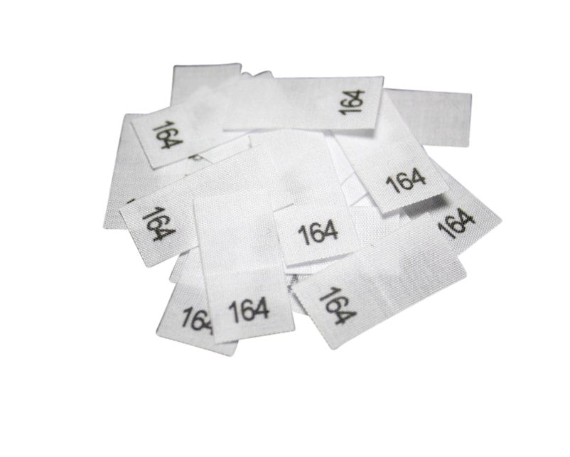 25 St. Textiletiketten - Größe 164 auf Mischband