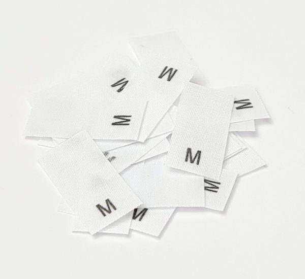 25 St. Textiletiketten  Größe M auf Mischband