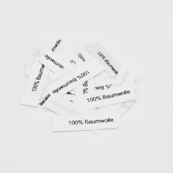 50 St. Textiletiketten 100% Baumwolle ohne Pflegesymbole