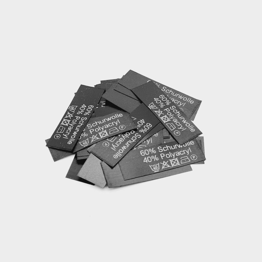 50 St. Etiketten 60% Schurwolle 40 Polyacryl mit Pflegesymbole