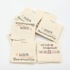 Textiletiketten aus Naturbaumwollband 100% Baumwolle mit Pflegesymbole 20 Stück
