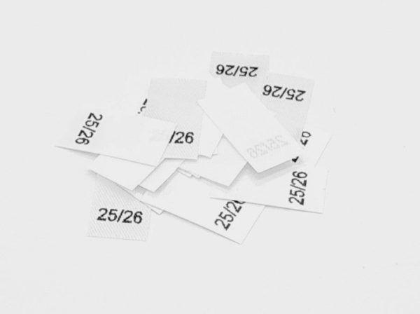 25 St. Textiletiketten -SchuhGröße 25/26