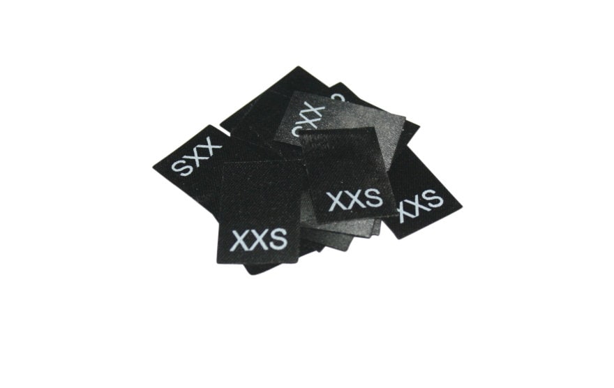 25 St. Textiletiketten Größe XXS