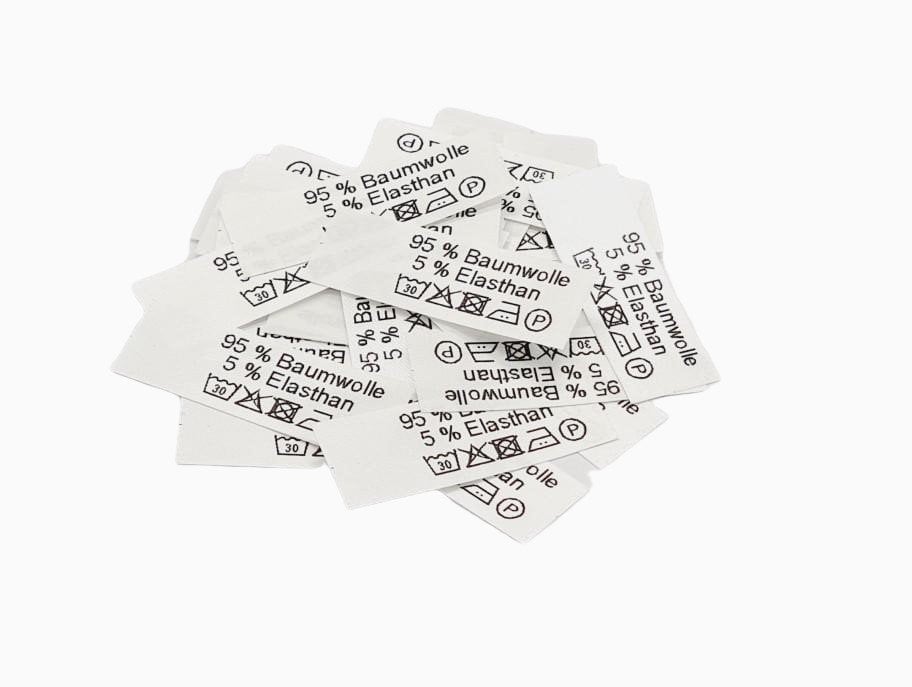 50 St. Textiletiketten 95% Baumwolle 5 Elasthan