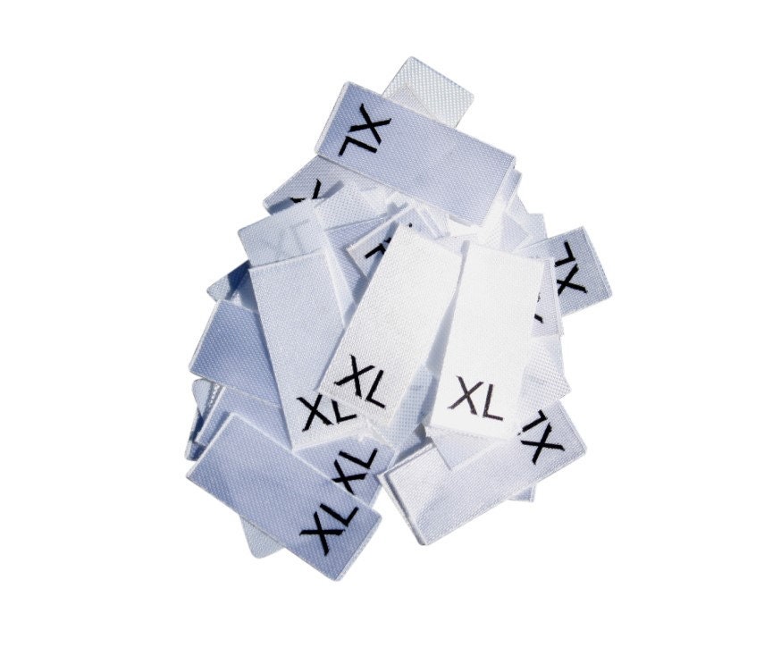 25 St. Textiletiketten Größe XL