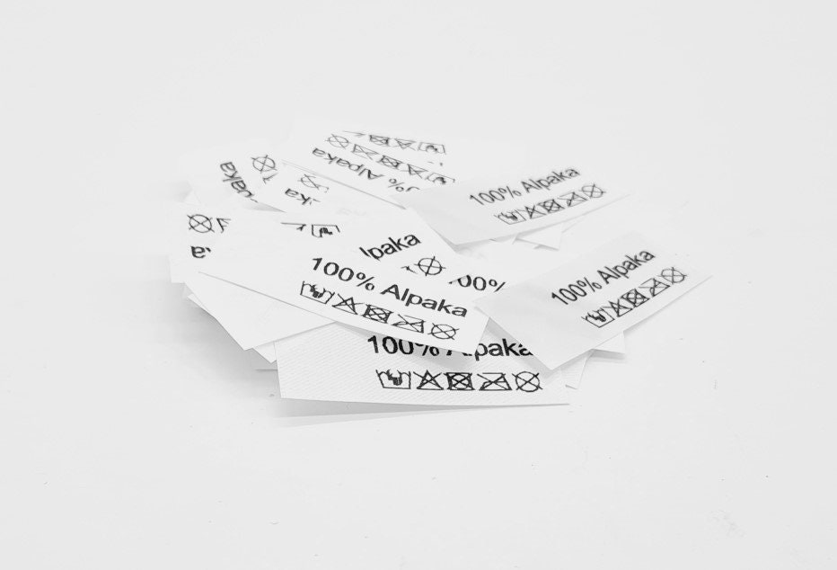50 St. Textiletiketten 100% Alpaka