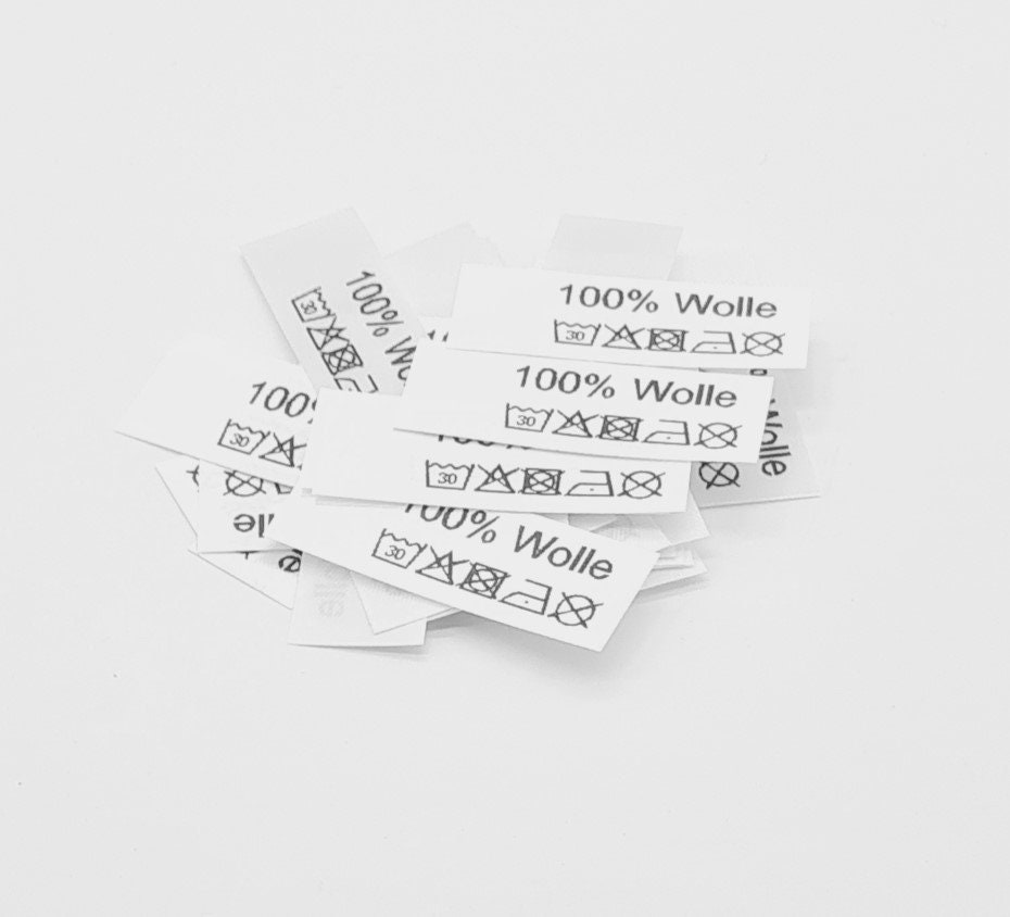 50 St. Textiletiketten 100% Wolle