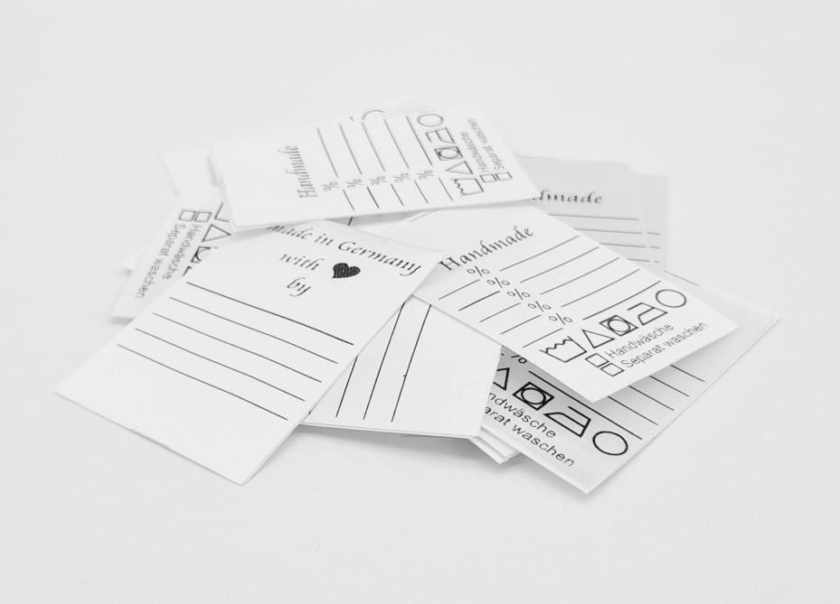 25 St. Textiletiketten ultimatives Universaletikett