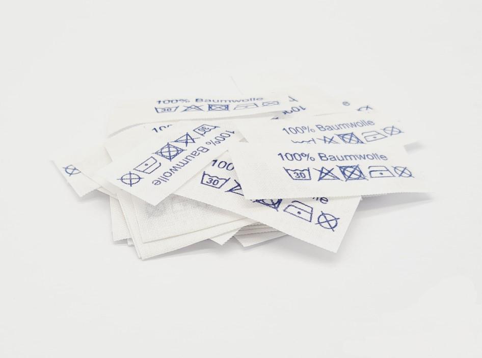 50 St. Textiletiketten 100% Baumwolle - blau